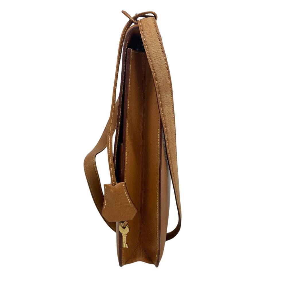 HERMES Shoulder Bag leather beige Sac Adepesh DPLG mens  d