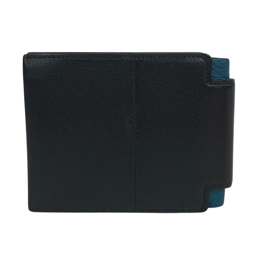 HERMES Bifold Wallet leather black Made in 2021 H Sport Compact mens  d