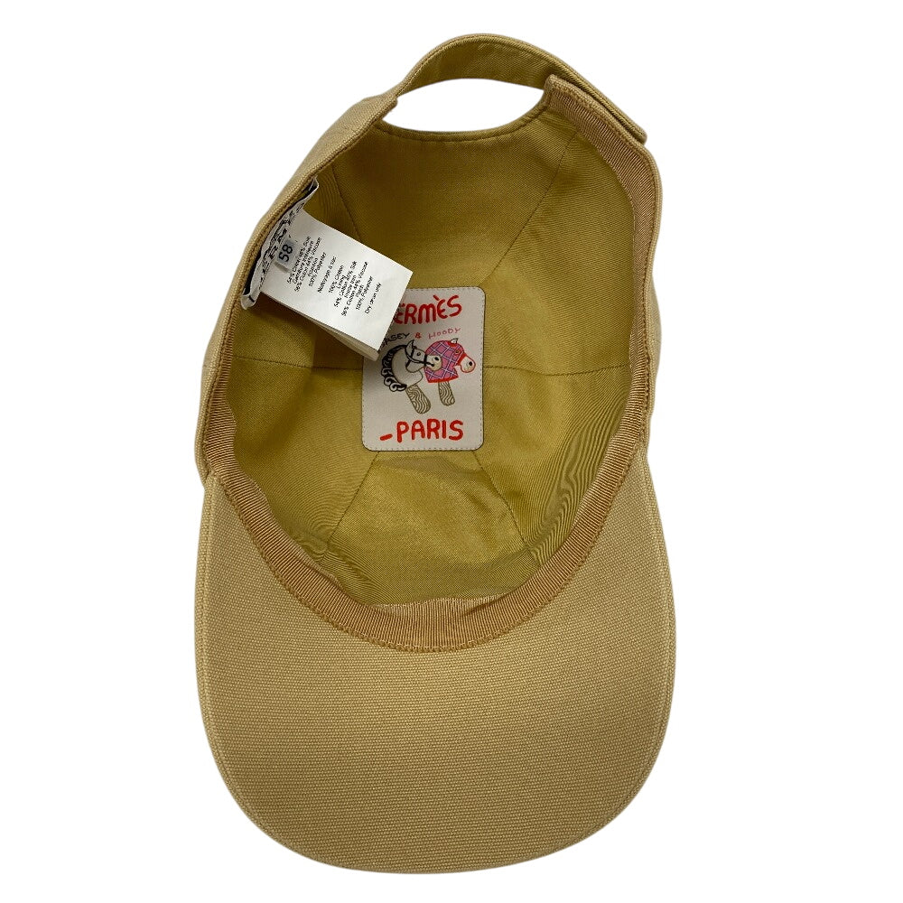 HERMES cap cotton beige Serena Seashell unisex(Unisex) 58  d