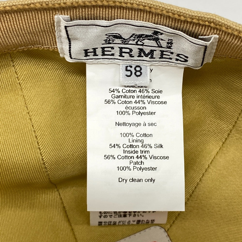 HERMES cap cotton beige Serena Seashell unisex(Unisex) 58  d