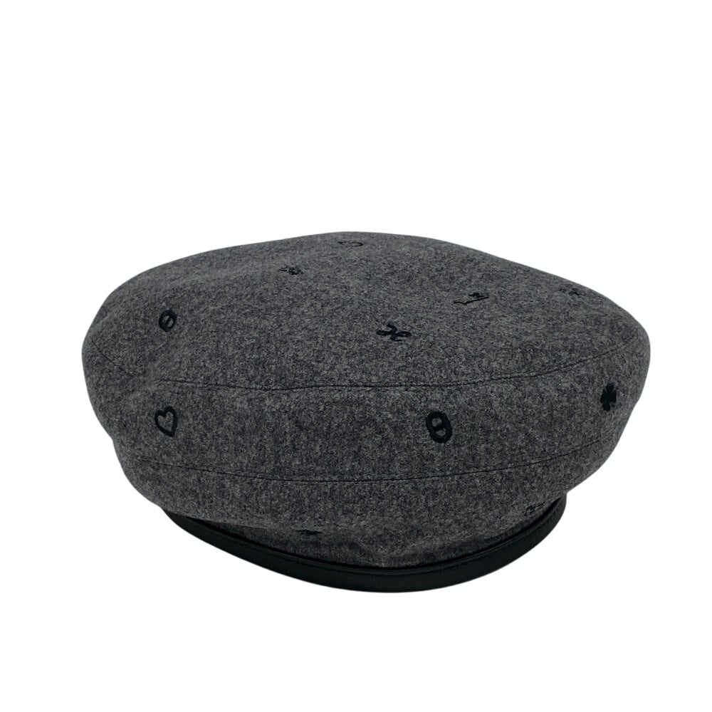 HERMES beret cashmere gray Charbon Saint Honoré 58