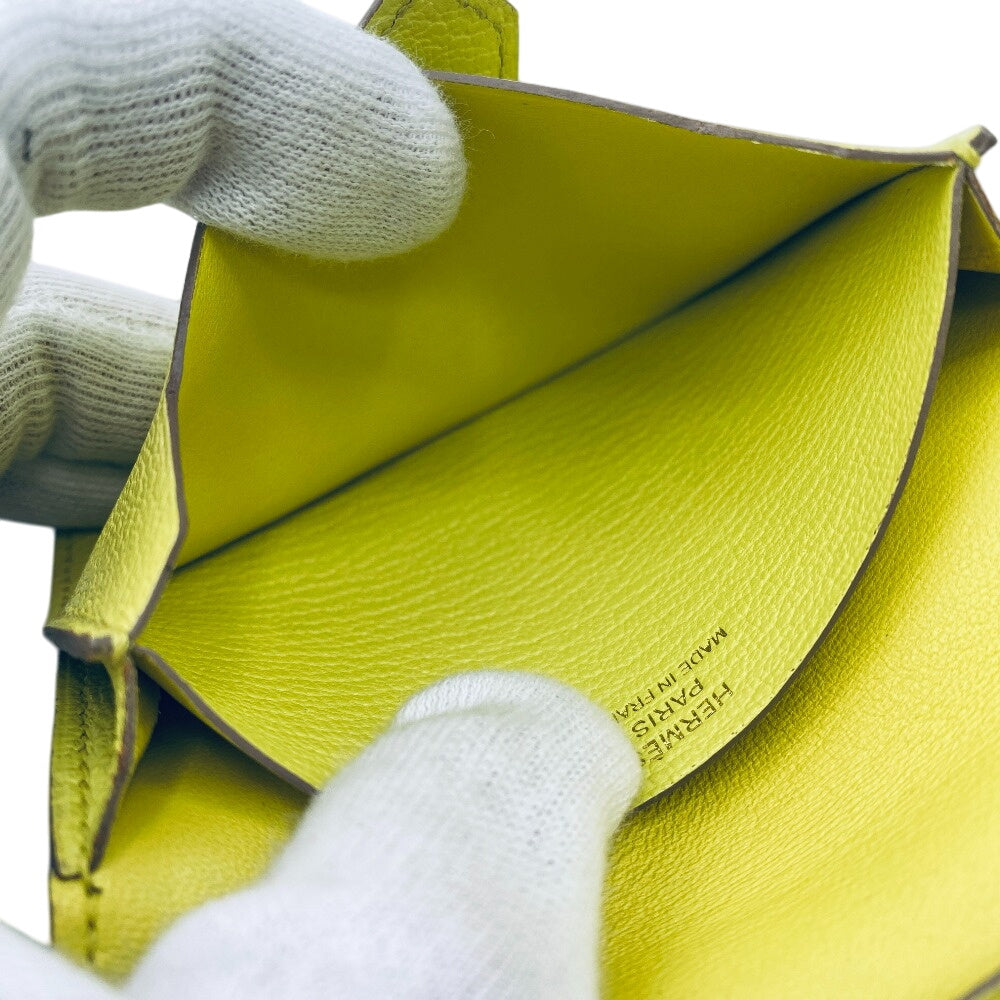 HERMES Card Case Chevre Misol yellow Baan Women(Unisex)  d