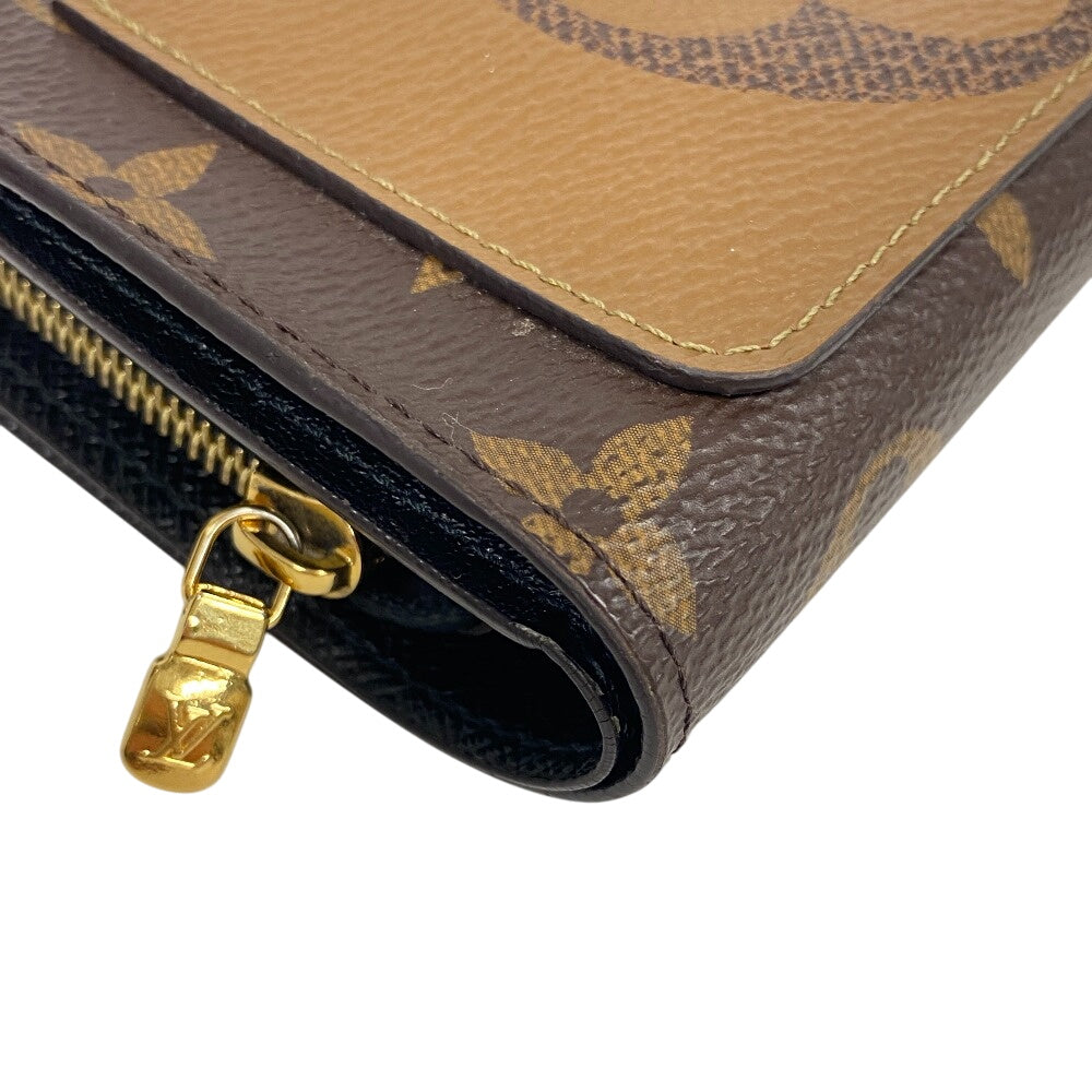 LOUIS VUITTON Bifold Wallet M69432 leather Brown Portefeuille Monogram reverse Juliet Women  d