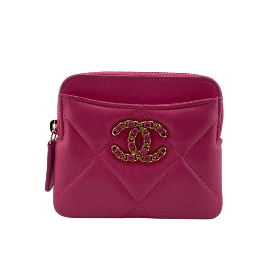 CHANEL Coin case lambskin pink Matrasse COCO Mark chanel 19