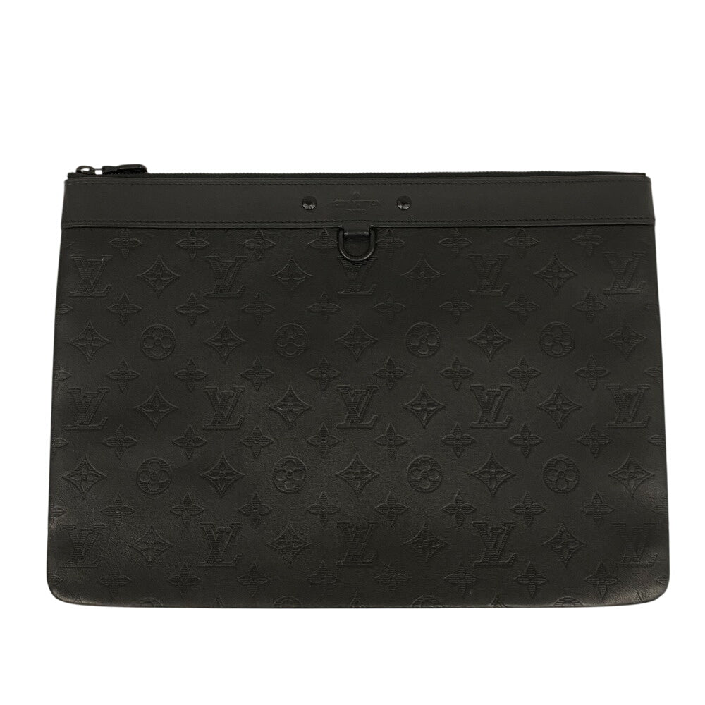 LOUIS VUITTON Clutch bag M62903 leather black Pochette Monogram shadow Discovery mens  d