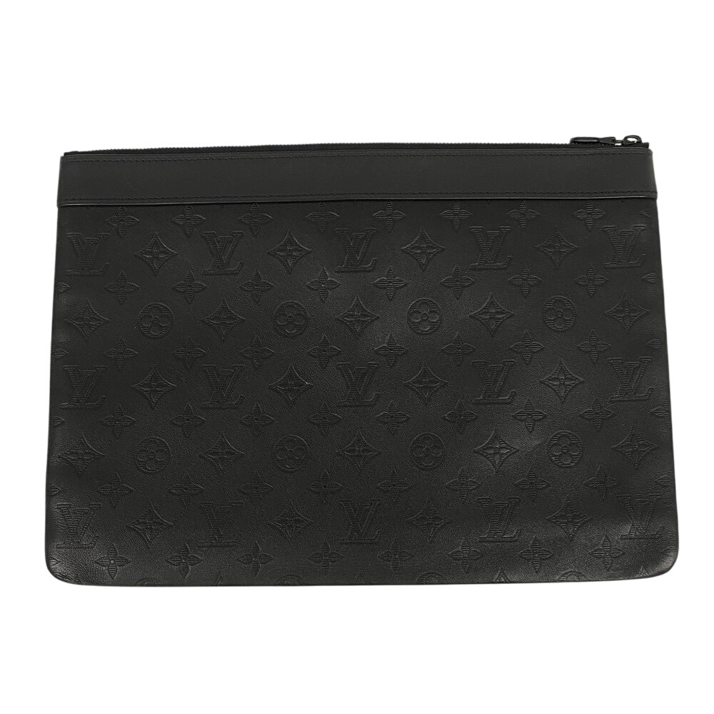 LOUIS VUITTON Clutch bag M62903 leather black Pochette Monogram shadow Discovery mens  d