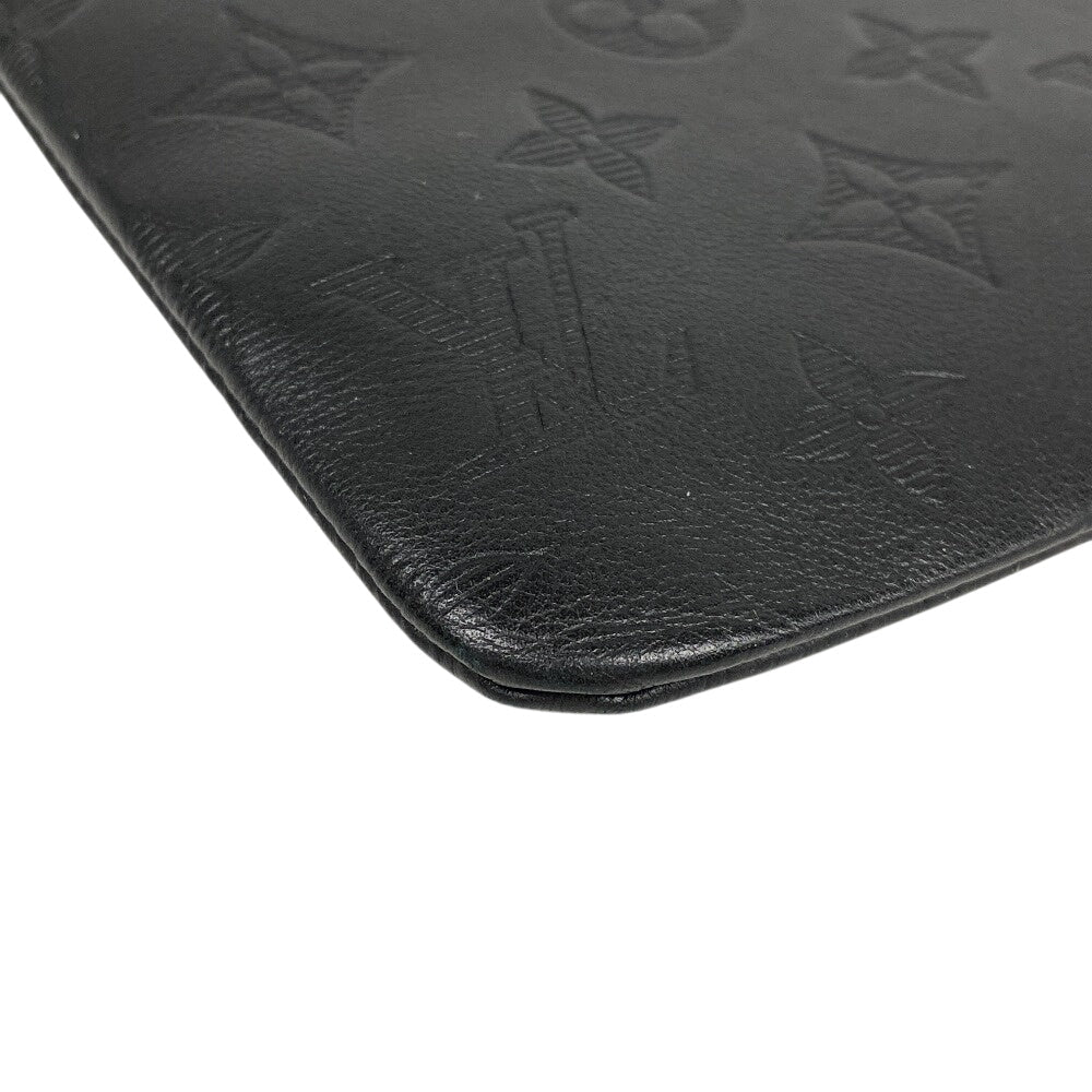 LOUIS VUITTON Clutch bag M62903 leather black Pochette Monogram shadow Discovery mens  d
