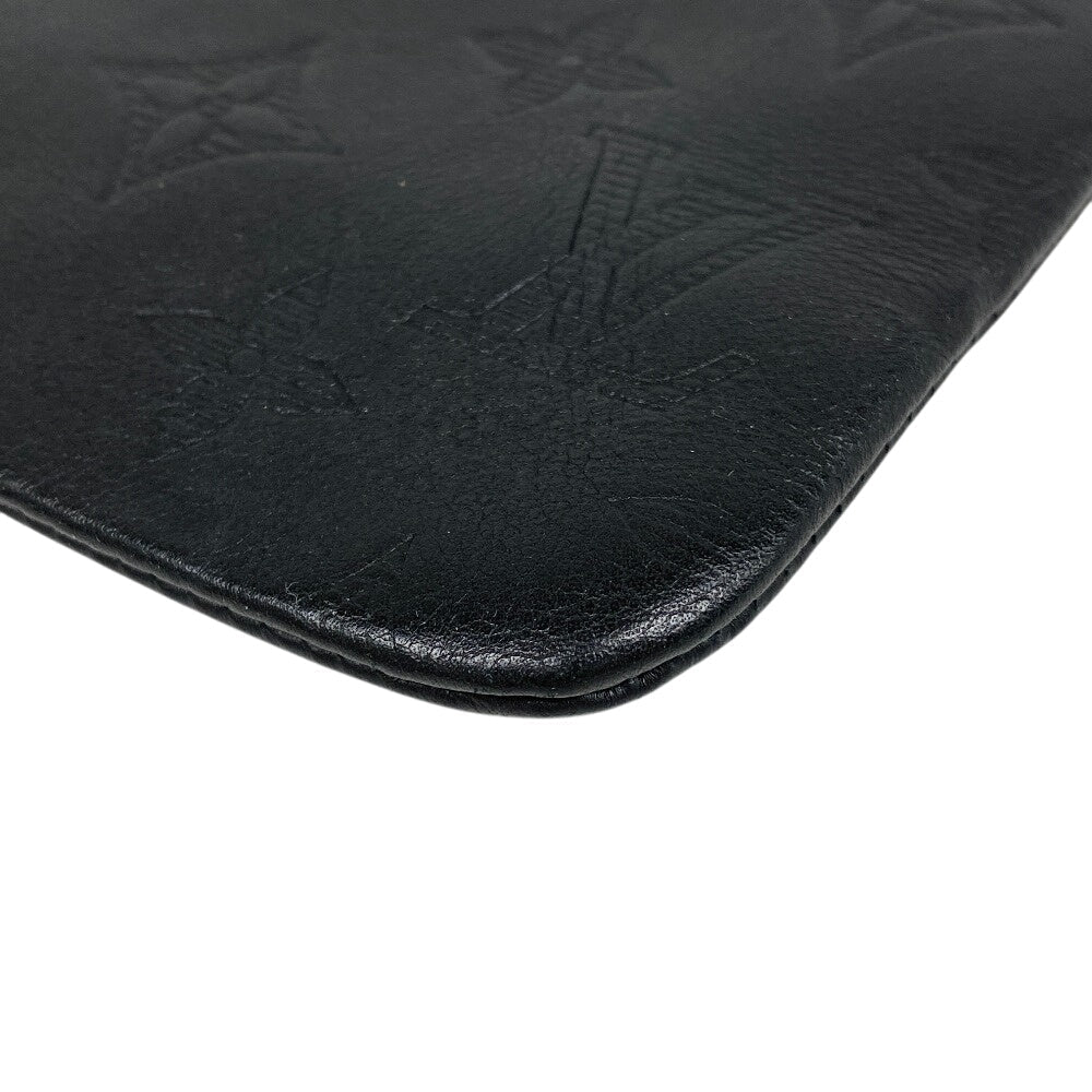LOUIS VUITTON Clutch bag M62903 leather black Pochette Monogram shadow Discovery mens  d