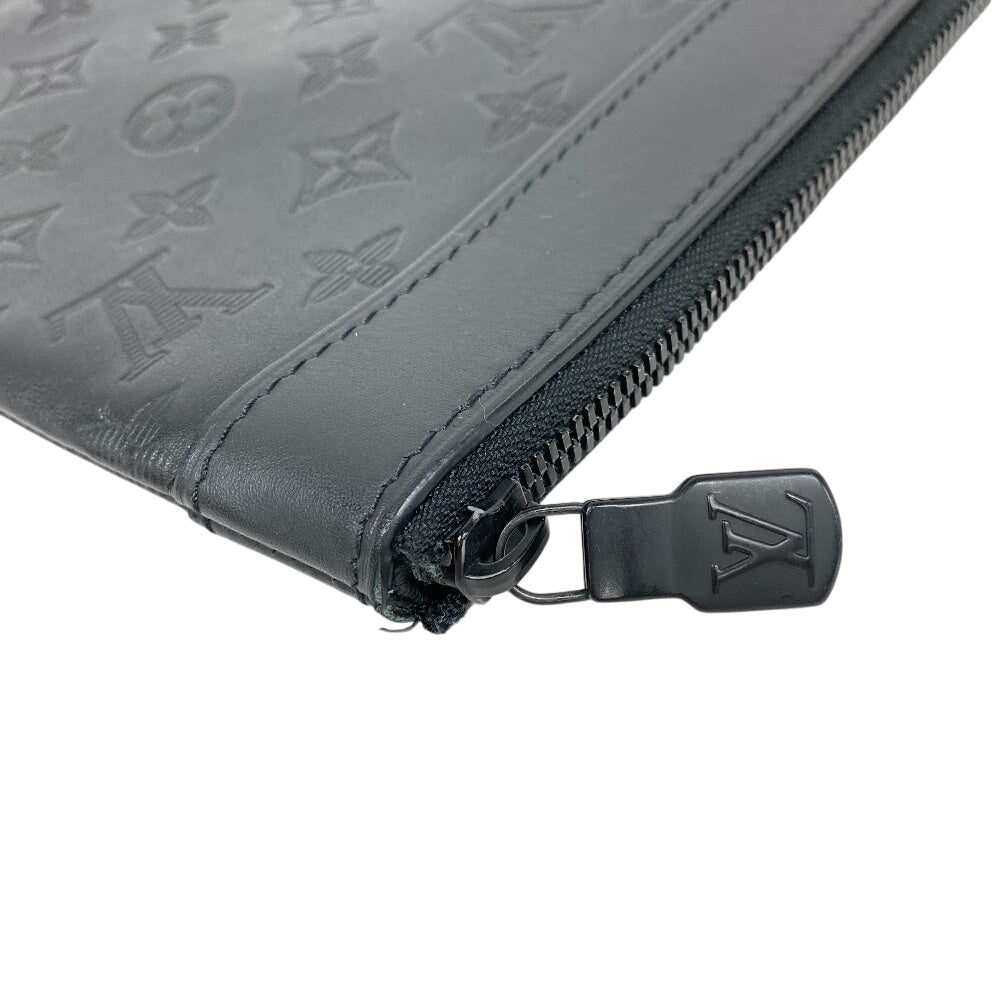 LOUIS VUITTON Clutch bag M62903 leather black Pochette Monogram shadow Discovery mens  d