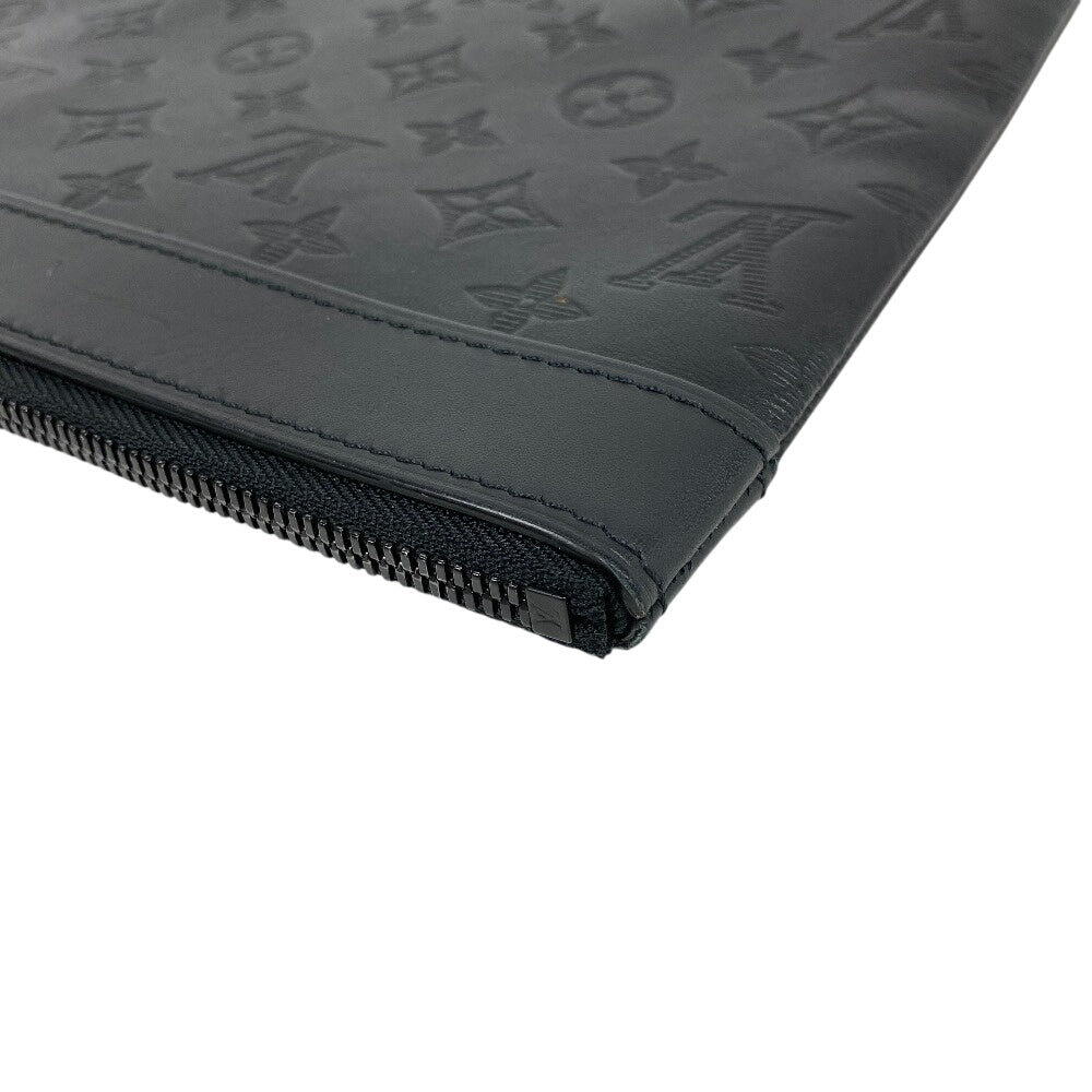 LOUIS VUITTON Clutch bag M62903 leather black Pochette Monogram shadow Discovery mens  d