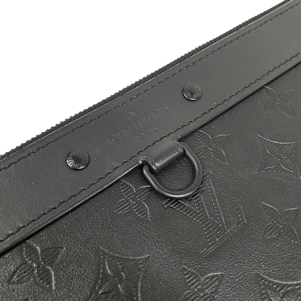 LOUIS VUITTON Clutch bag M62903 leather black Pochette Monogram shadow Discovery mens  d