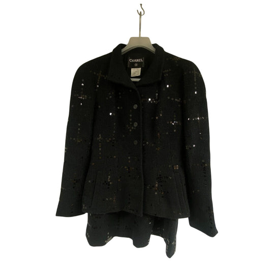 CHANEL setup P19919V11517 cotton black setup Sequin Women 38