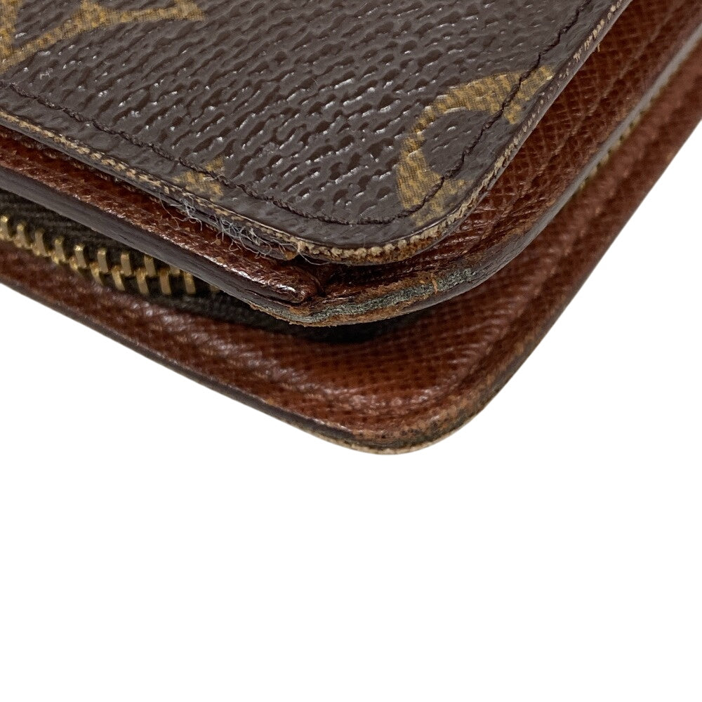 LOUIS VUITTON Bifold Wallet M61207 leather Brown Compact wallet Monogram Porto Papie Zip Women(Unisex)  d