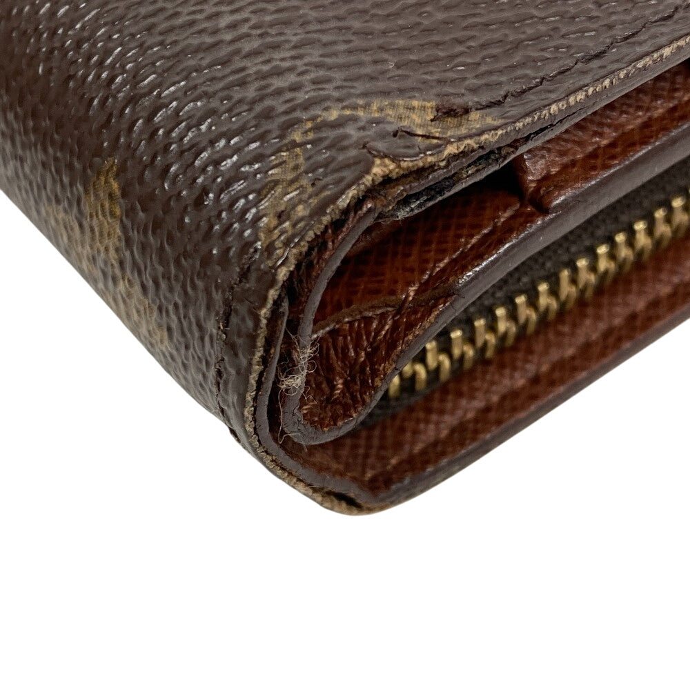 LOUIS VUITTON Bifold Wallet M61207 leather Brown Compact wallet Monogram Porto Papie Zip Women(Unisex)  d