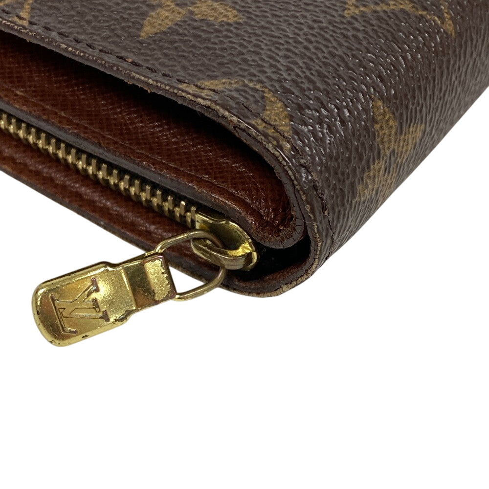 LOUIS VUITTON Bifold Wallet M61207 leather Brown Compact wallet Monogram Porto Papie Zip Women(Unisex)  d