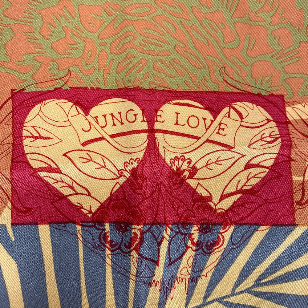 HERMES scarf silk Orange JUNGLE LOVE Carre70 Women  d