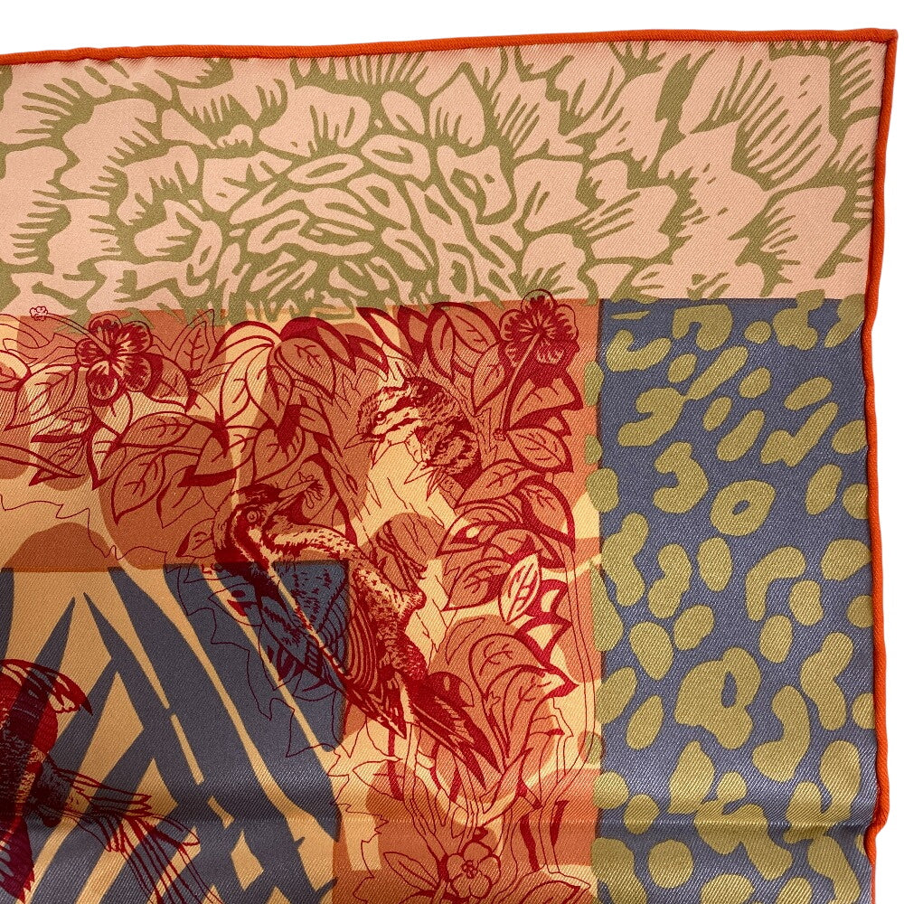 HERMES scarf silk Orange JUNGLE LOVE Carre70 Women  d
