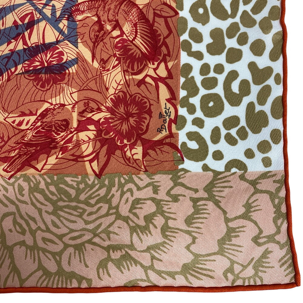 HERMES scarf silk Orange JUNGLE LOVE Carre70 Women  d