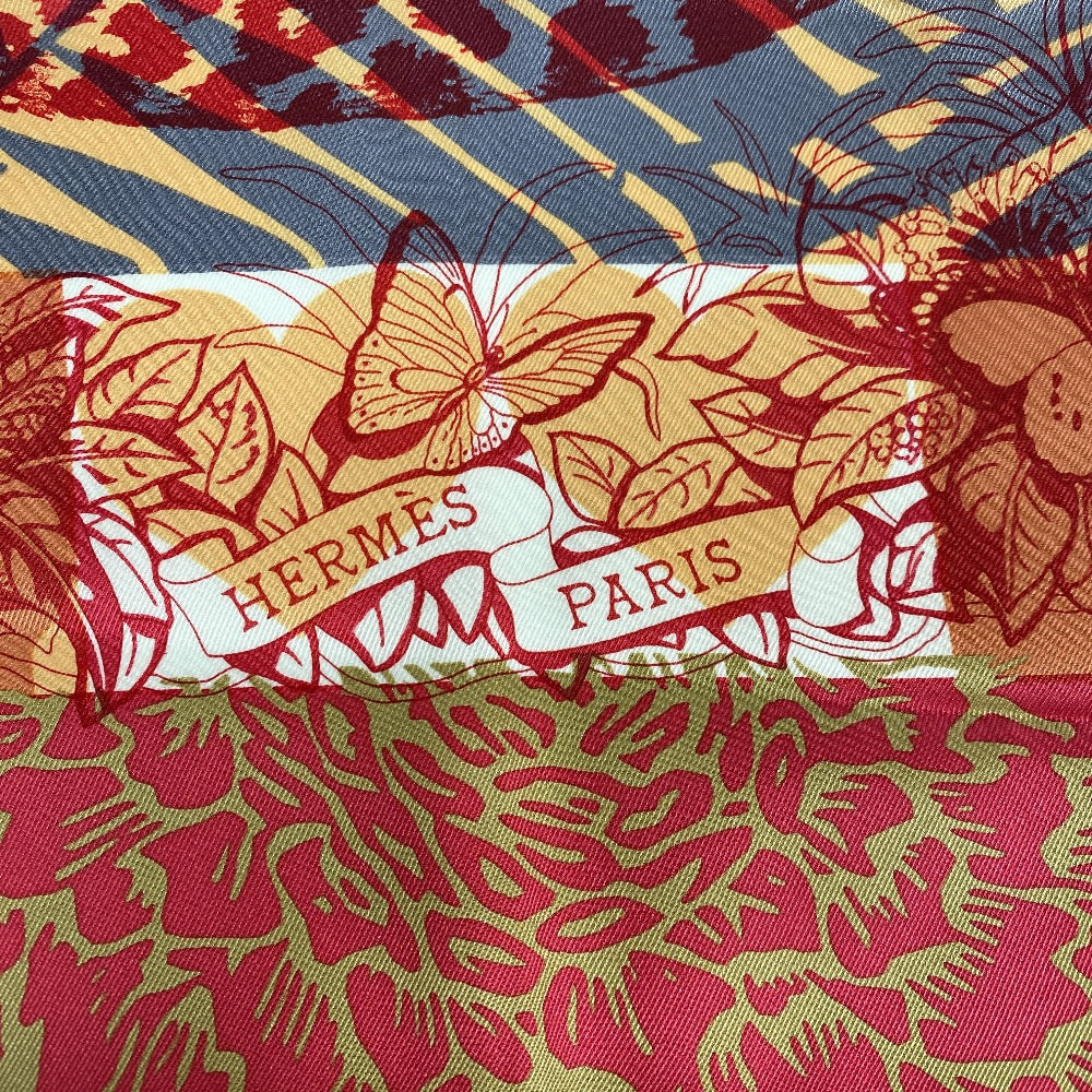 HERMES scarf silk Orange JUNGLE LOVE Carre70 Women  d