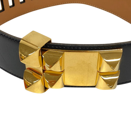 HERMES belt leather black Medor Cory Edssian Women(Unisex)  d