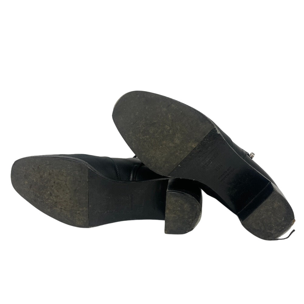 HERMES boots leather black frenchie Women 35 1/2  d
