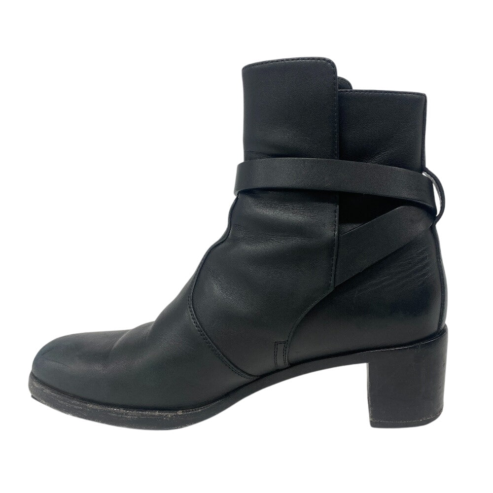 HERMES boots leather black frenchie Women 35 1/2  d