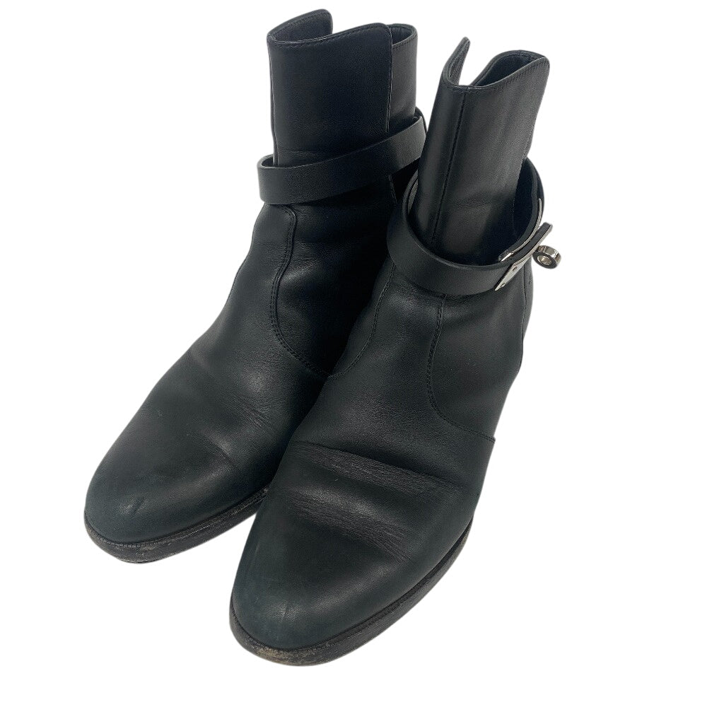 HERMES boots leather black frenchie Women 35 1/2  d