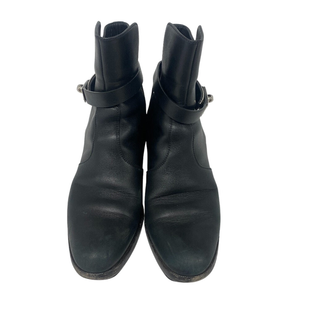 HERMES boots leather black frenchie Women 35 1/2  d