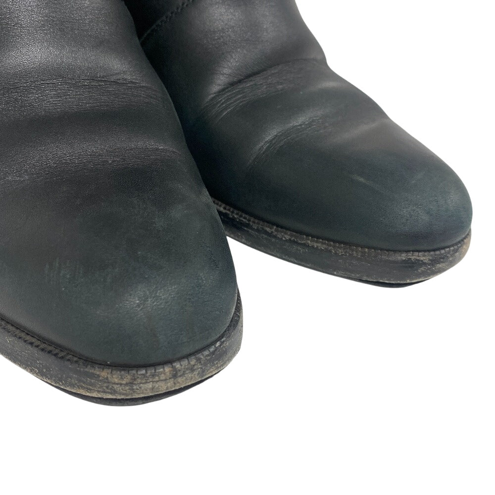 HERMES boots leather black frenchie Women 35 1/2  d