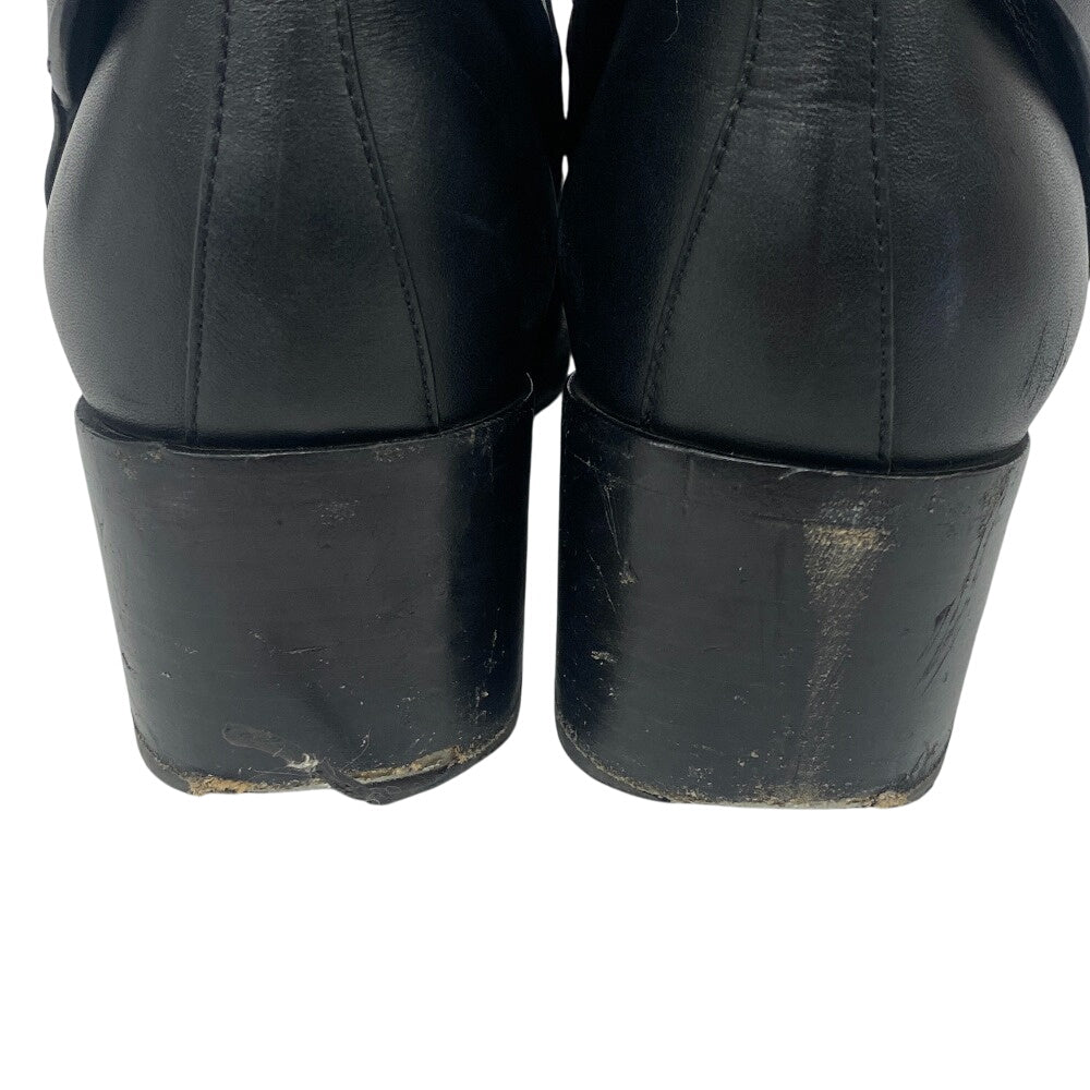 HERMES boots leather black frenchie Women 35 1/2  d