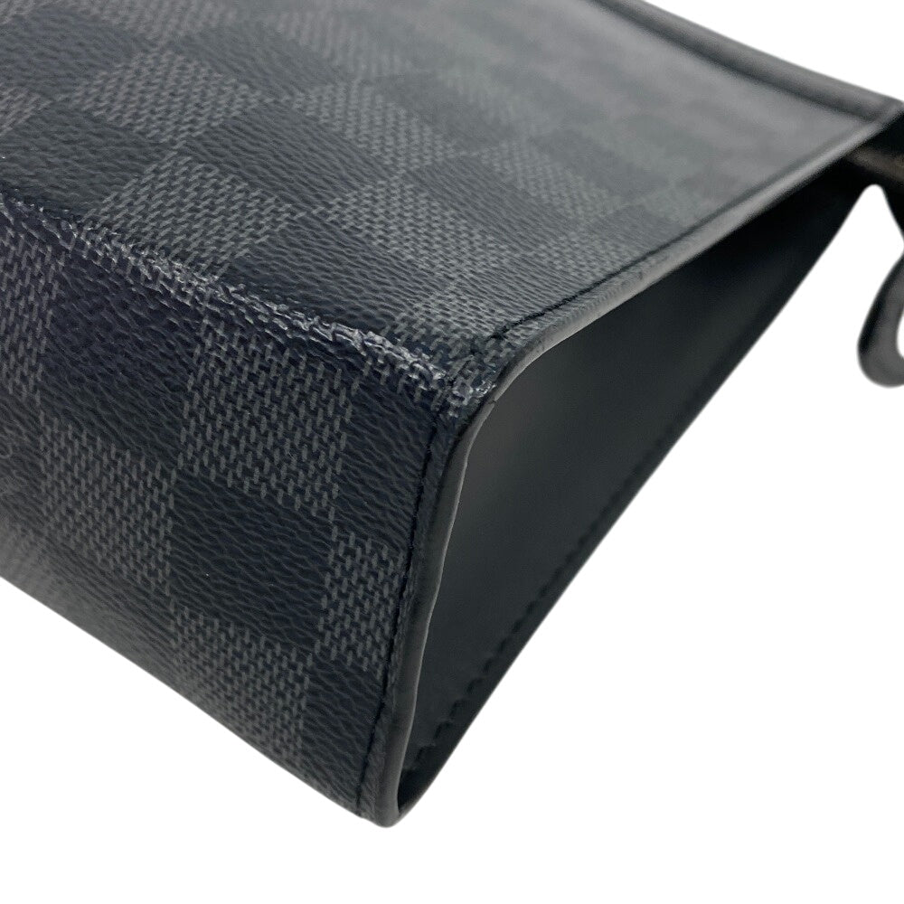 LOUIS VUITTON Clutch bag N41696 Patent leather black Pochette Damier Grafitte Voyage MM mens  d