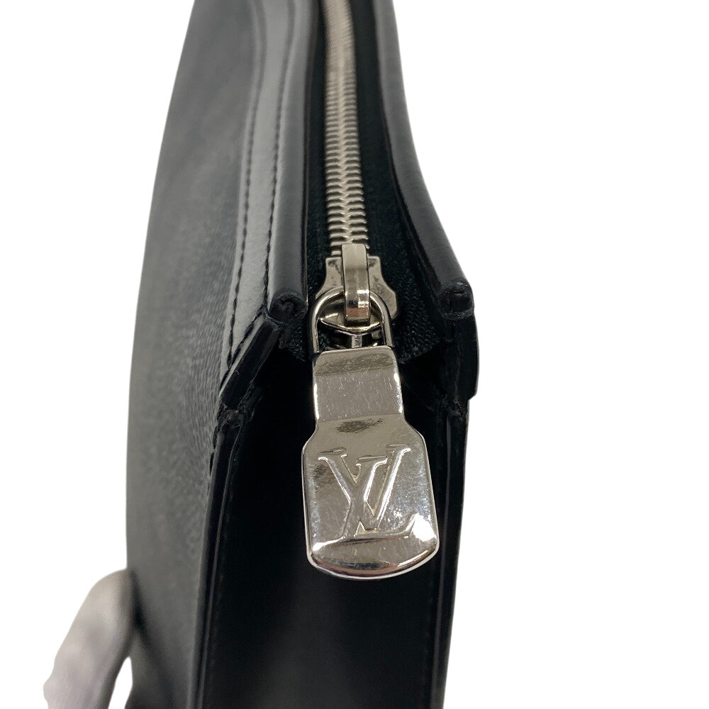 LOUIS VUITTON Clutch bag N41696 Patent leather black Pochette Damier Grafitte Voyage MM mens  d