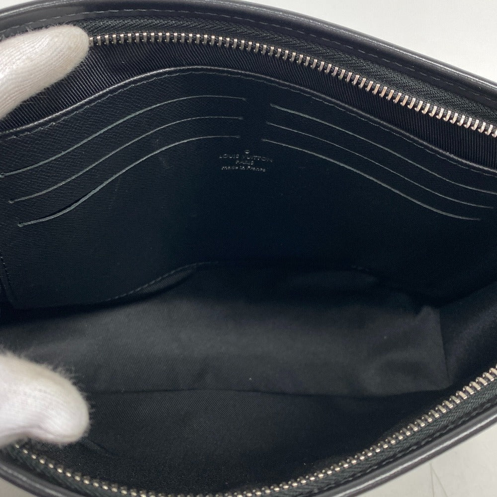 LOUIS VUITTON Clutch bag N41696 Patent leather black Pochette Damier Grafitte Voyage MM mens  d