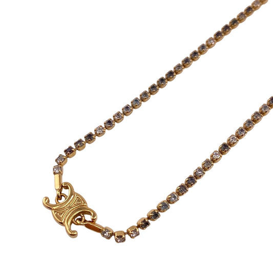 CELINE Necklace Metal, Stone gold Triomphe Sparkle Women