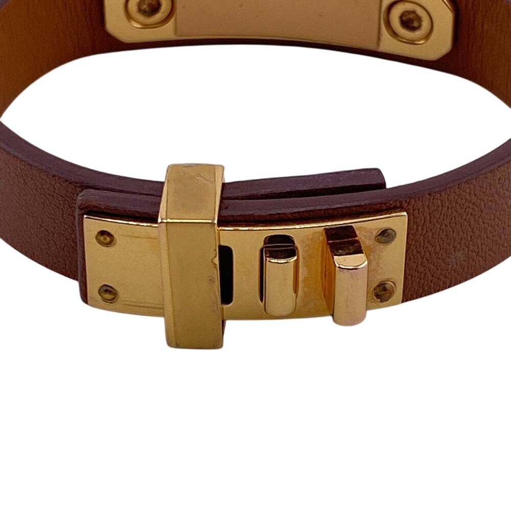 HERMES bracelet leather Brown Asdukour(Unisex)  d
