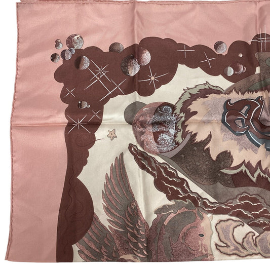 HERMES scarf silk pink AUBE LIBRE COMME L' ANGE Dawn Pegasus Carre90