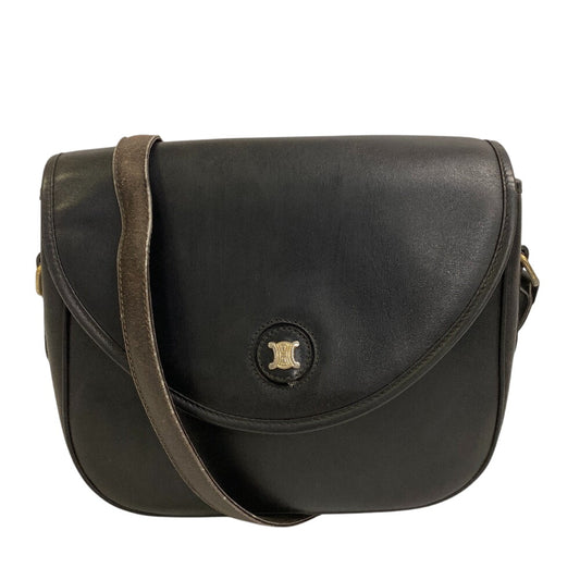 CELINE Shoulder Bag leather black   Crossbody Triomphe