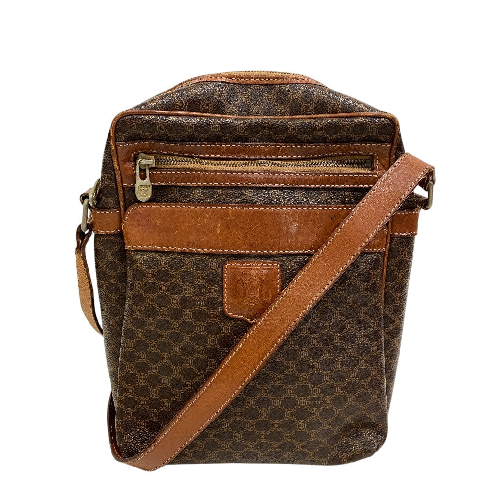 CELINE Shoulder Bag leather Brown   macadam Women