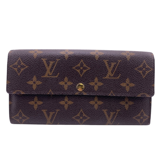 LOUIS VUITTON Long Wallet Purse M61734 leather Brown Monogram Portefeuille Sarah Women(Unisex)