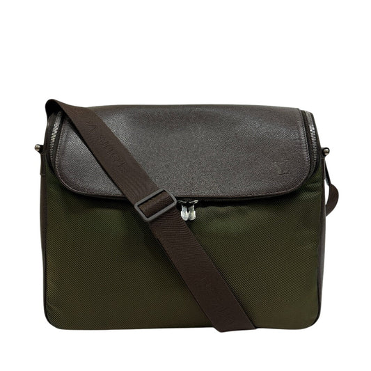LOUIS VUITTON Shoulder Bag M30868 Nylon, Leather Khaki green Shoulder Bag Taiga Thai meal mens