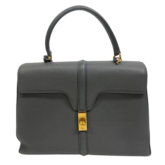 CELINE Handbag Leather , Satined Calfskin gray 2WAY 16 seeds medium Women