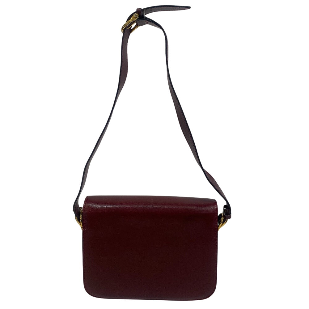 CELINE Shoulder Bag leather wine-red Shoulder Bag   Carriage Metal Women