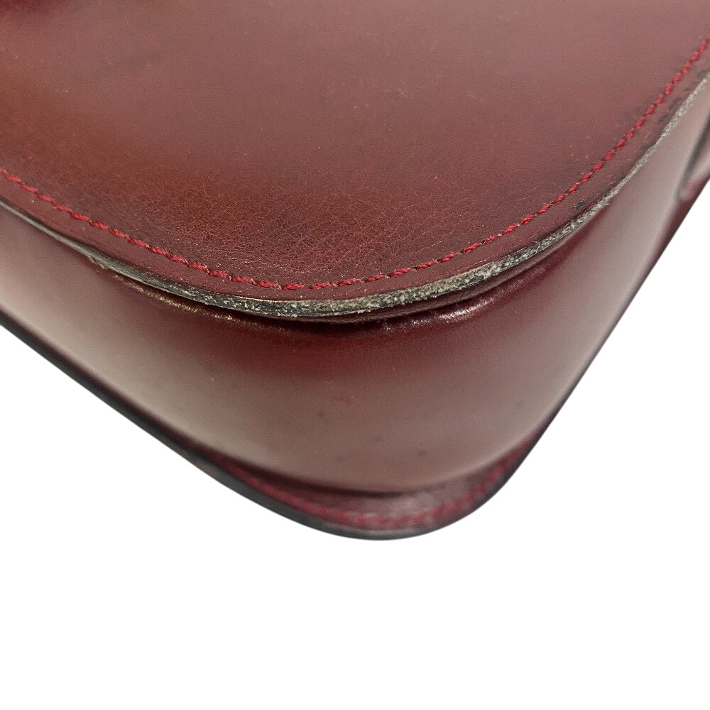 CELINE Shoulder Bag leather wine-red Shoulder Bag   Carriage Metal Women