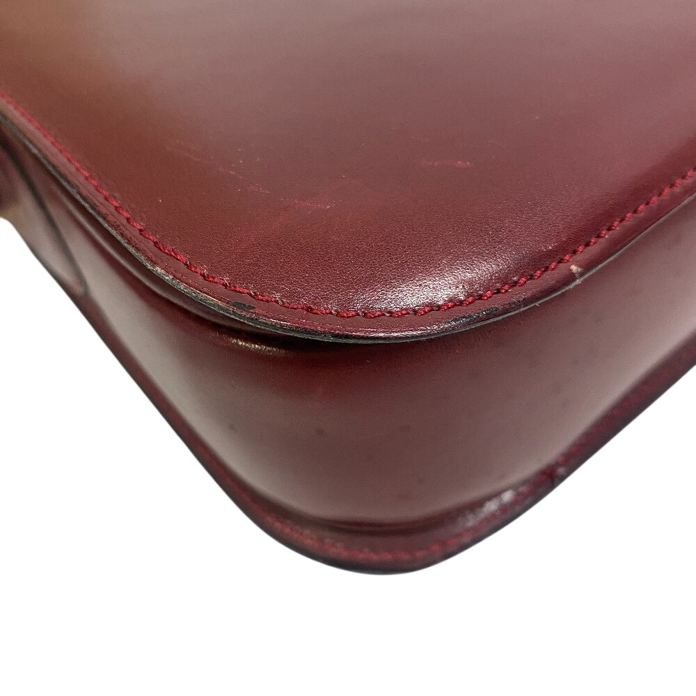 CELINE Shoulder Bag leather wine-red Shoulder Bag   Carriage Metal Women