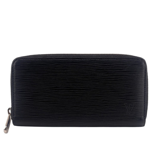 LOUIS VUITTON Long Wallet Purse M61857 leather black Zip Around Epi Zippy wallet mens(Unisex)