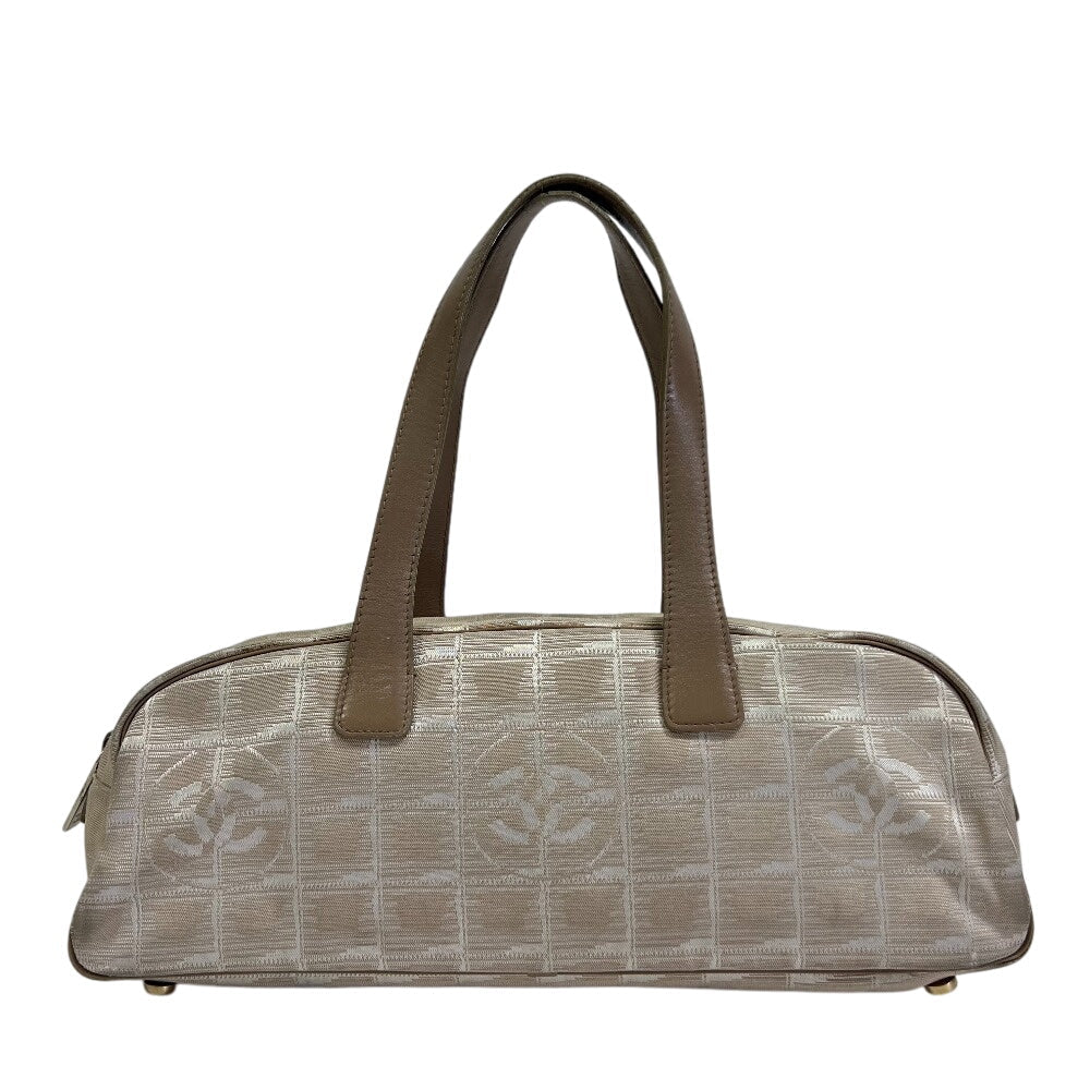 CHANEL Handbag A15828 Nylon, Leather beige New travel Mini Boston