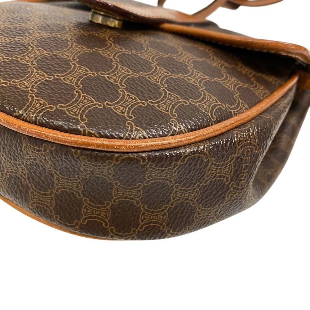 CELINE Shoulder Bag leather Brown Pochette   Macadam Women