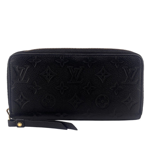 LOUIS VUITTON Long Wallet Purse M61864 leather black Zip Around Monogram Ann Platt Zippy wallet mens(Unisex)