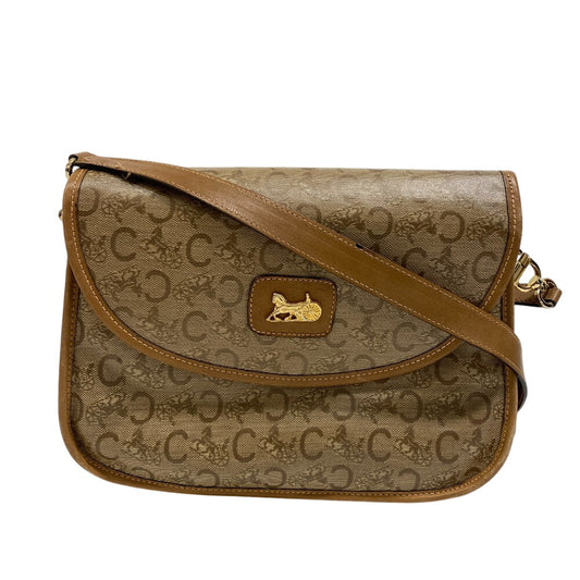 CELINE Shoulder Bag leather beige   Carriage Metal Women
