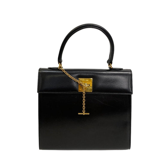 CELINE Handbag Leather, Calf Leather black   Chain lock Women